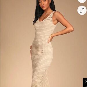 Lulus Beige Knit Dress